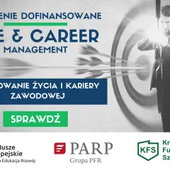 Mężczyzna z łukiem celuje w tarczę, symbolizując jak znaleźć cel w życiu. Szkolenie "Life & Career Management".