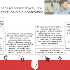 Dyskusja o rolach społecznych: niektórzy widzą w nich sens, inni uważają za zbędne. Przykładem jest rola pracownika, matki czy ojca.