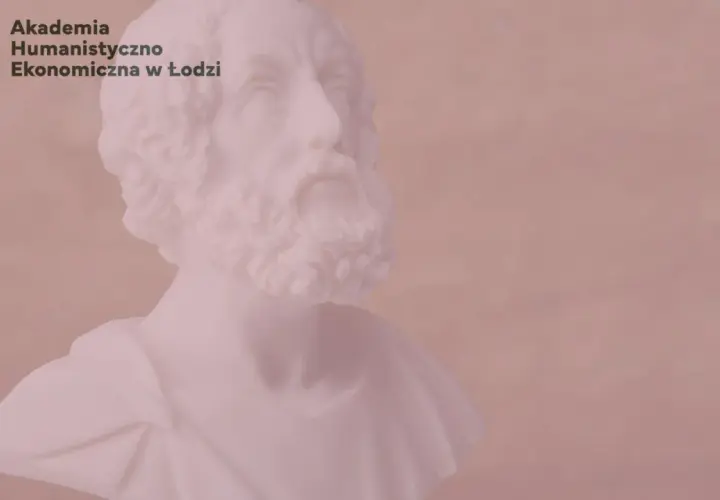 Popiersie Homera, legendarnego greckiego poety, autora Iliady i Odysei. Akademia Humanistyczno-Ekonomiczna w Łodzi.