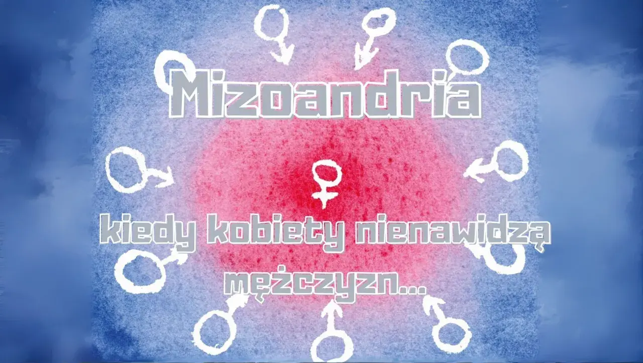 Mizoandria: kiedy kobiety nienawidzą mężczyzn... Symbol kobiecy w centrum, otoczony symbolami męskimi.
