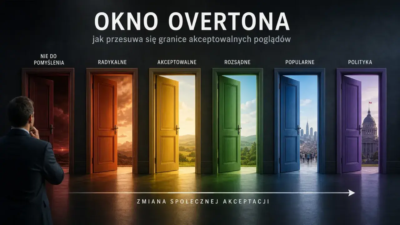 Okno Overtonа: jak przesuwa się granice akceptowalnych poglądów. Od "nie do pomyślenia" do "polityki".