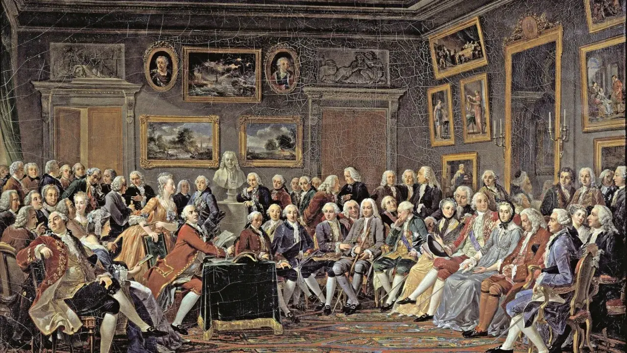 Eleganckie stroje, portrety i rzeźby w sali pełnej ludzi. Czy to początek epoki oświecenia, czyli co po baroku?